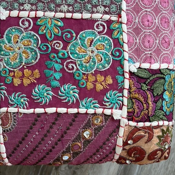 Colorful Patchwork Footstool - Picture 3 of 12